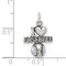 Sterling Silver Antiqued I Love Baseball Charm Pendant Jewerly 16mm x 13mm